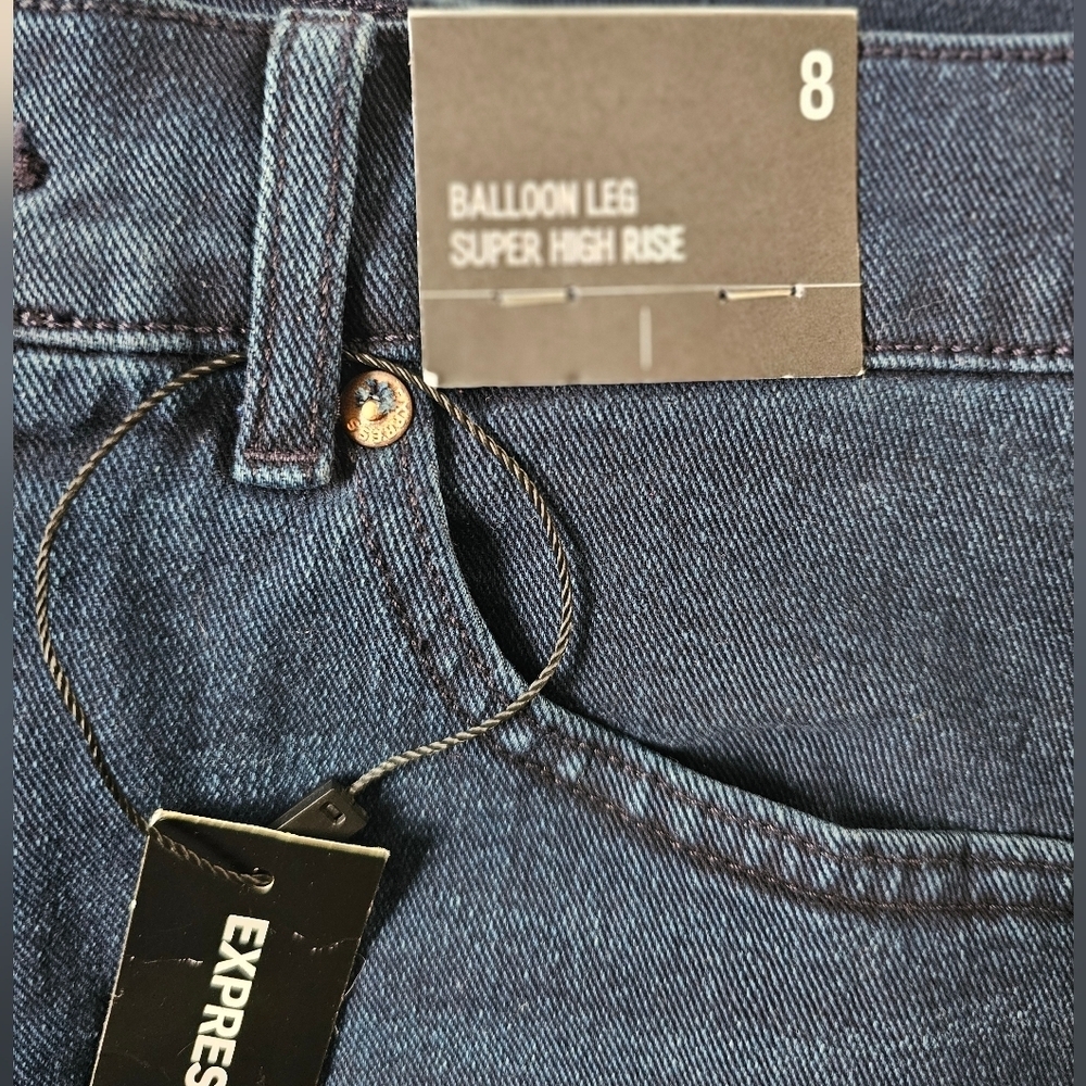 Express Women's High Rise Jeans - Deep Indigo - Picture 6 of 7